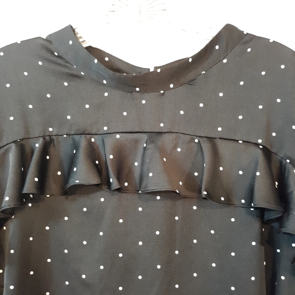 Asos Polka Dot Ruffle Open Back Crop Top - Picture 3 of 8